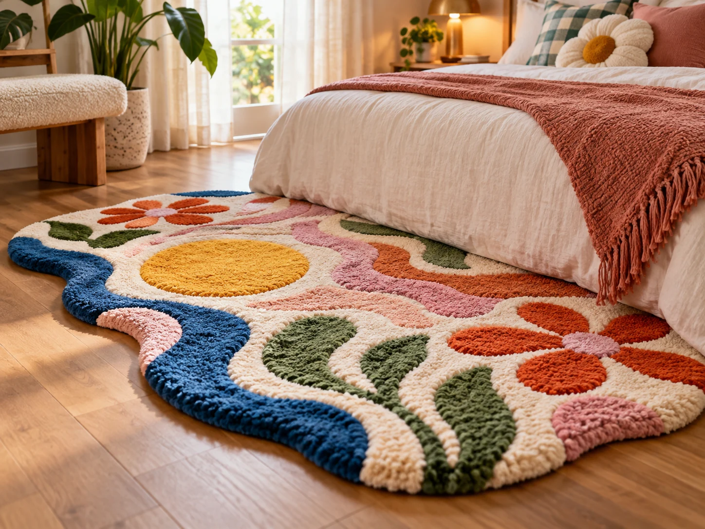 Alfombra colorida para dormitorio