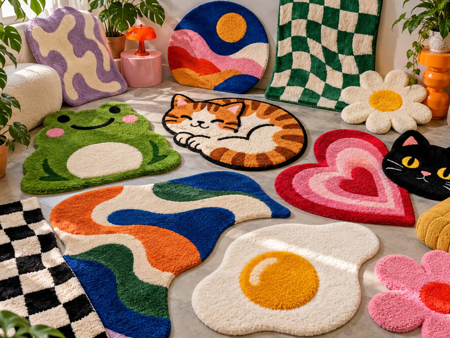Tres estilos de alfombras tufting hechas a mano